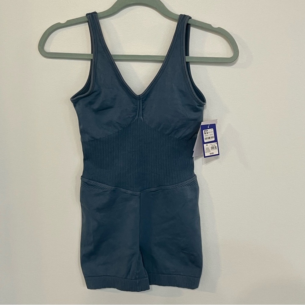 JoyLab Women's Seamless Short Bodysuit Blue XS